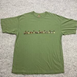 Newport Blue Iron Horse Rider Blue Biker T-Shirt‎ Men's XXL Motorcycles VTG